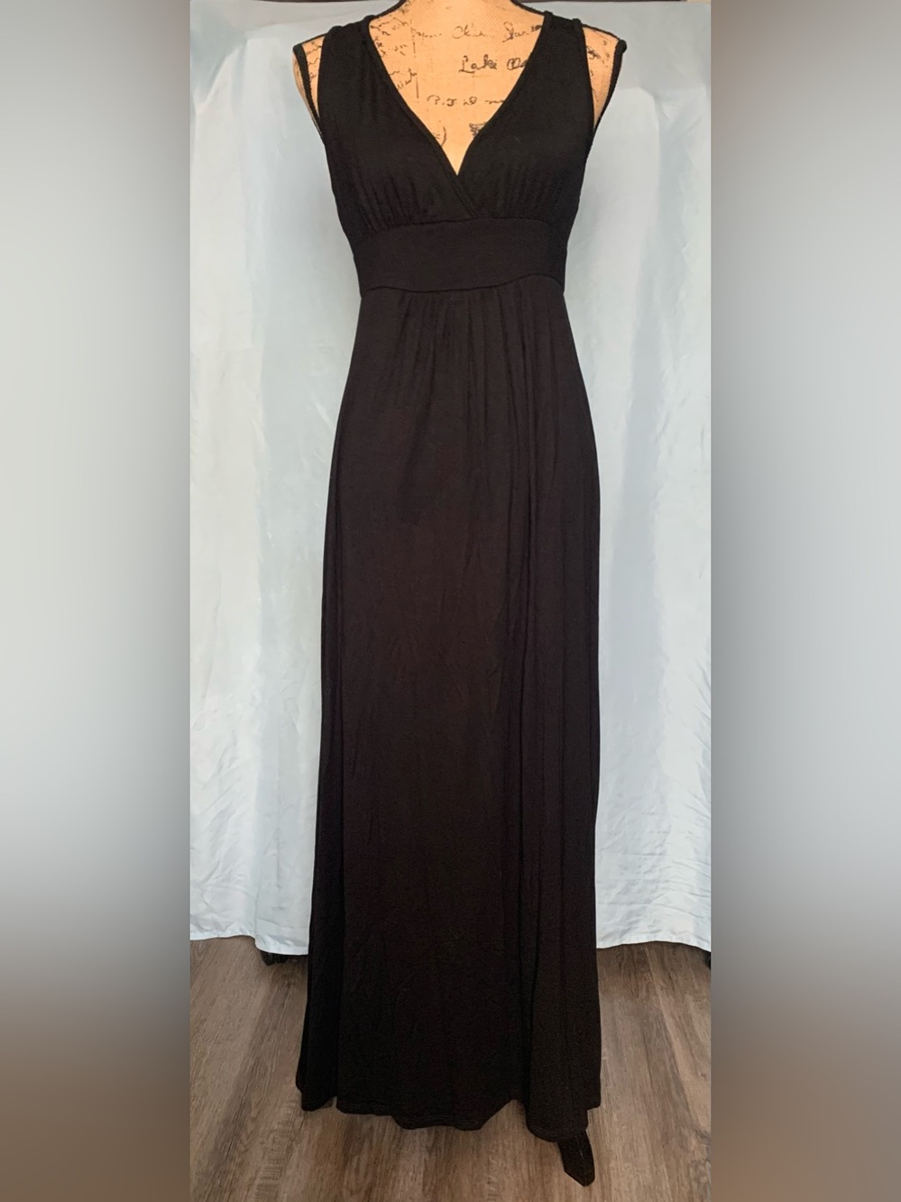 Loveappella Black V-Neck Maxi Dress Skirt